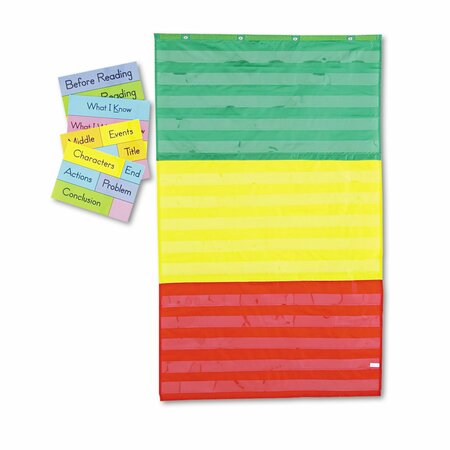 CARSON DELLOSA Pocket Chart, w/Cards, 3-Sections 5642